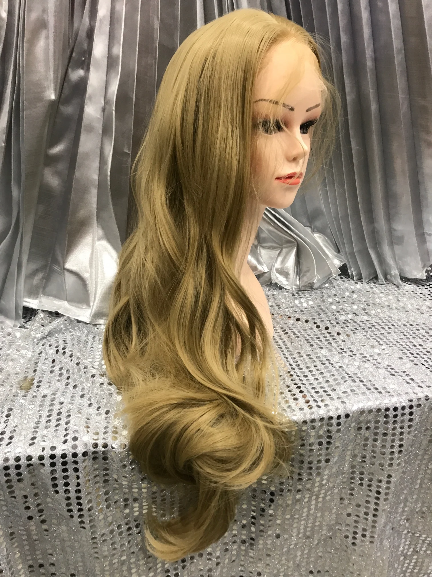 Blond 24"Heat Resistant lace Front Wig With Baby Hairs - Image 6
