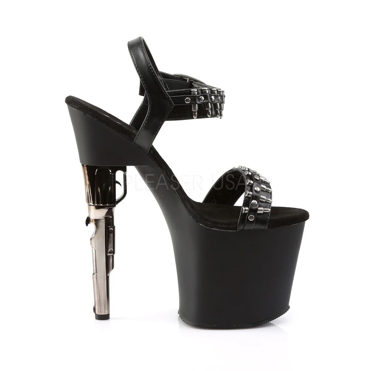 BONDGIRL-712 Black Faux Leather/Black Matte - Image 5