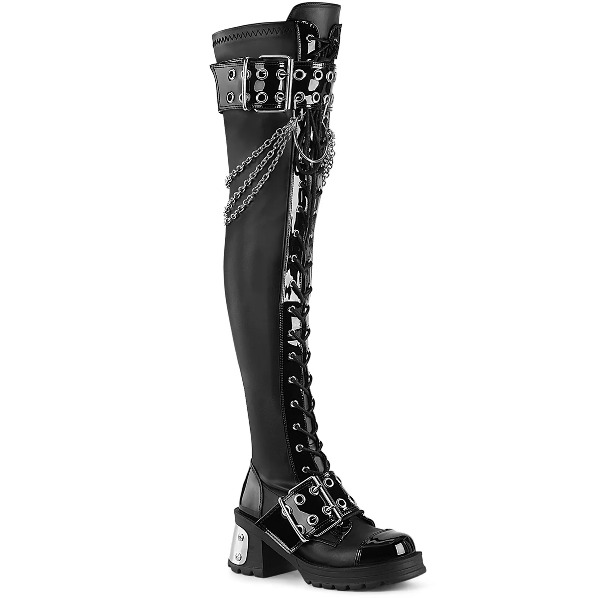 BRATTY-304  Black Stretch Vegan Leather