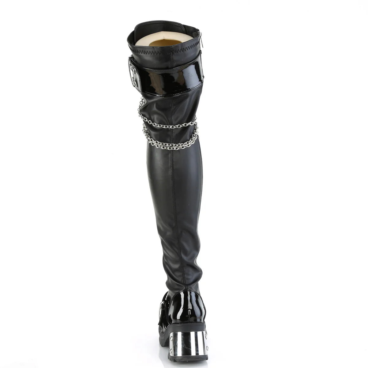 BRATTY-304  Black Stretch Vegan Leather - Image 4