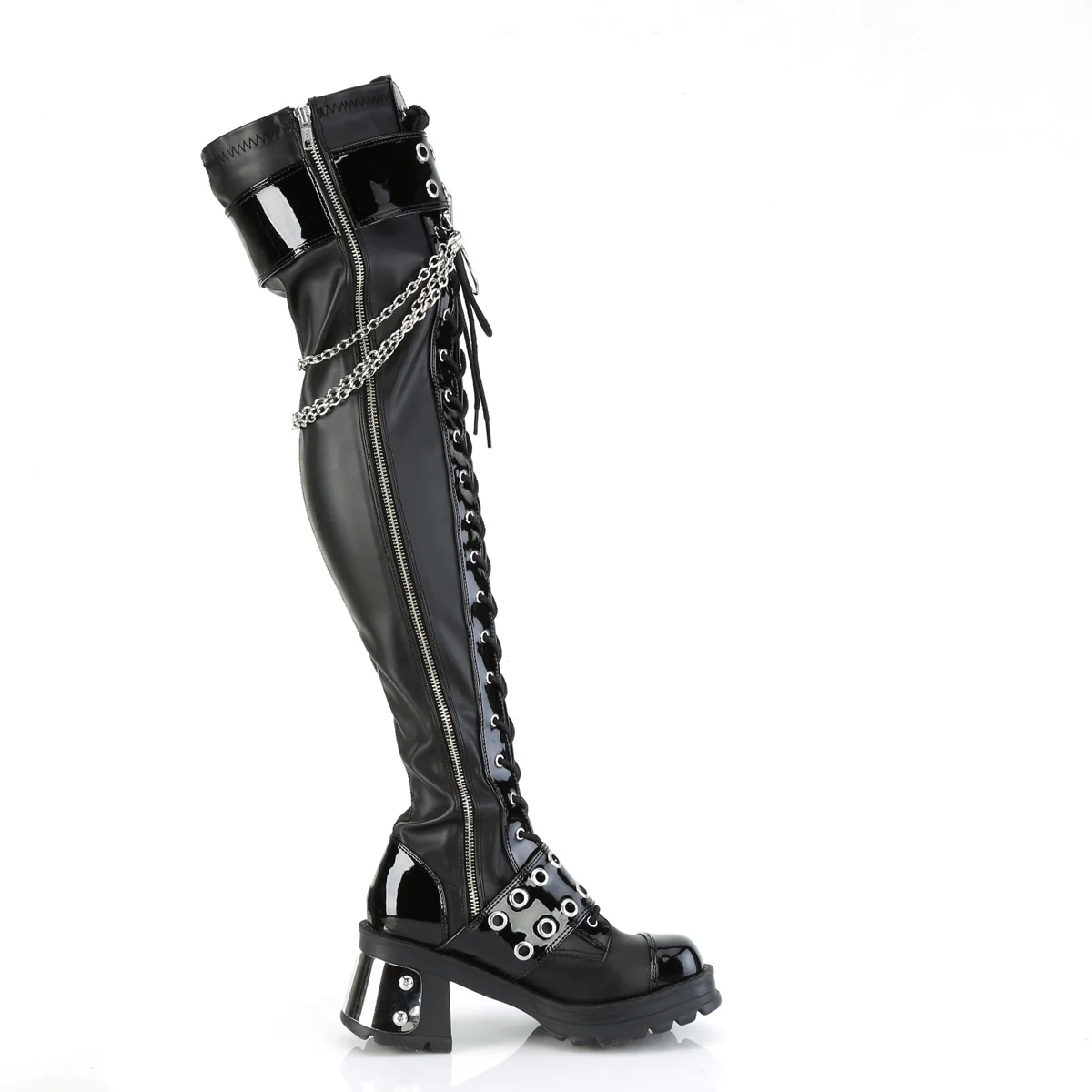 BRATTY-304  Black Stretch Vegan Leather - Image 5