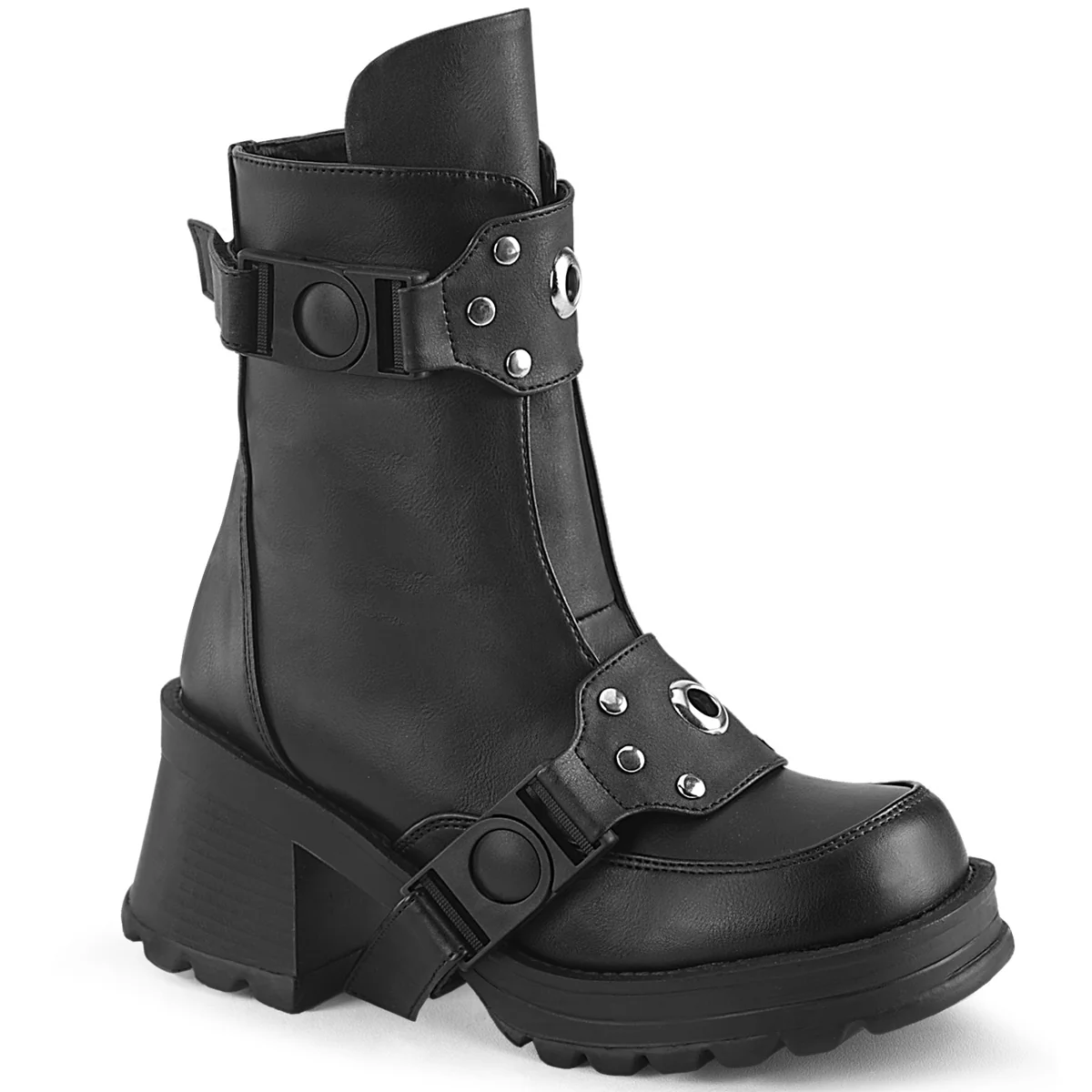 BRATTY-56 Black Vegan Leather