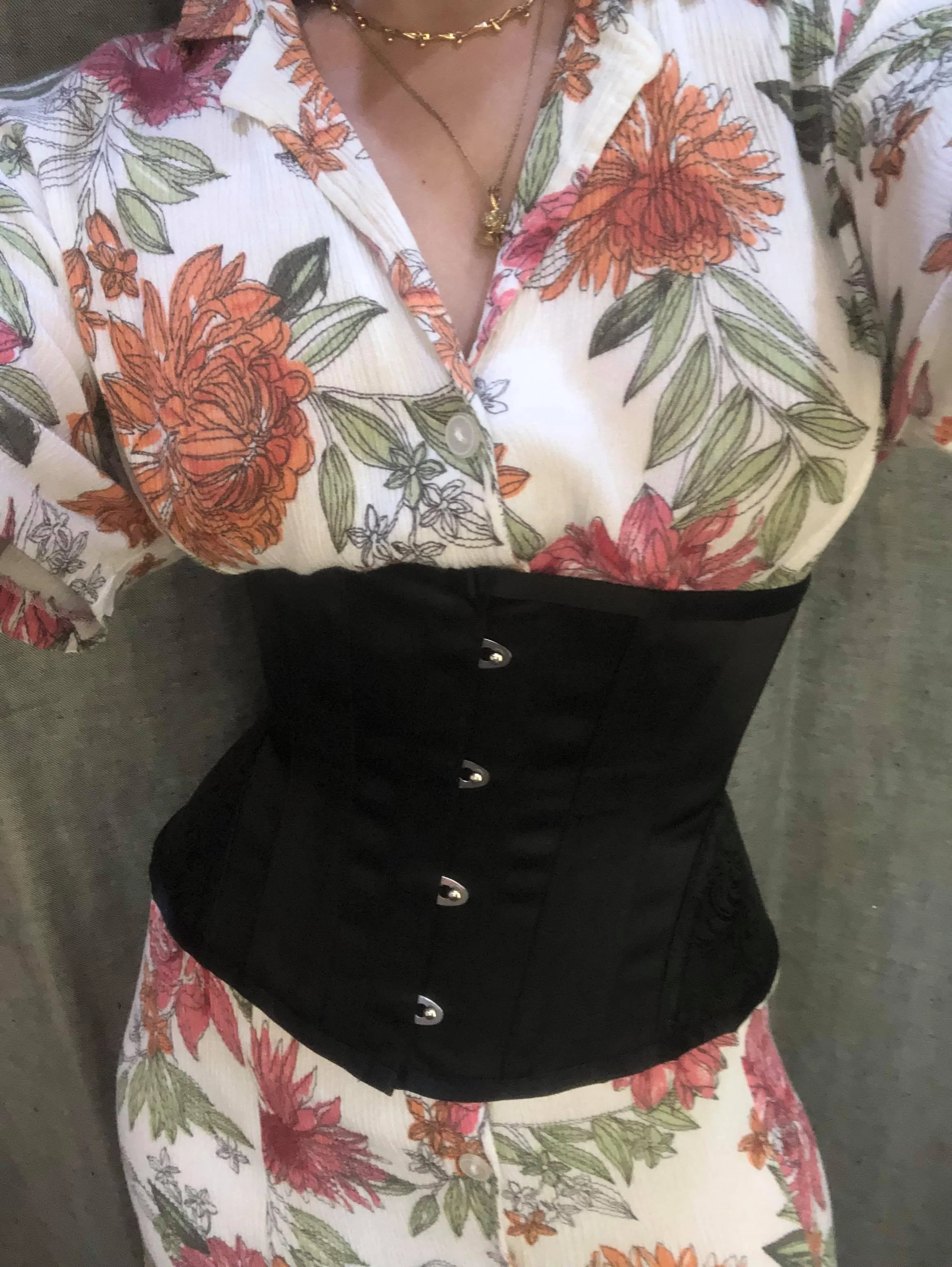 Steel Boned Waist Corset With Hip Panels - Image 5