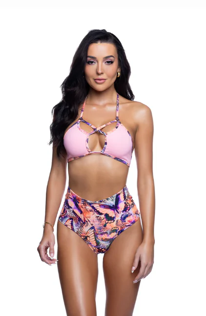 Criss-Cross Halter Top - JR267 Teal - Image 3