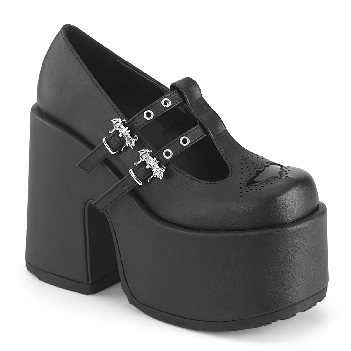 CAMEL-55  Black Vegan Leather