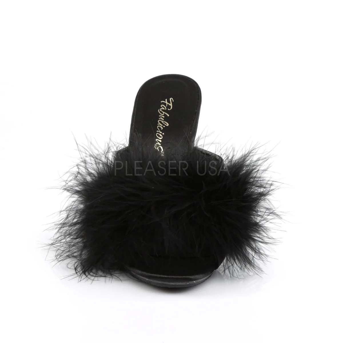 CARESS-401F  Black Satin-Fur/Clear - Image 2