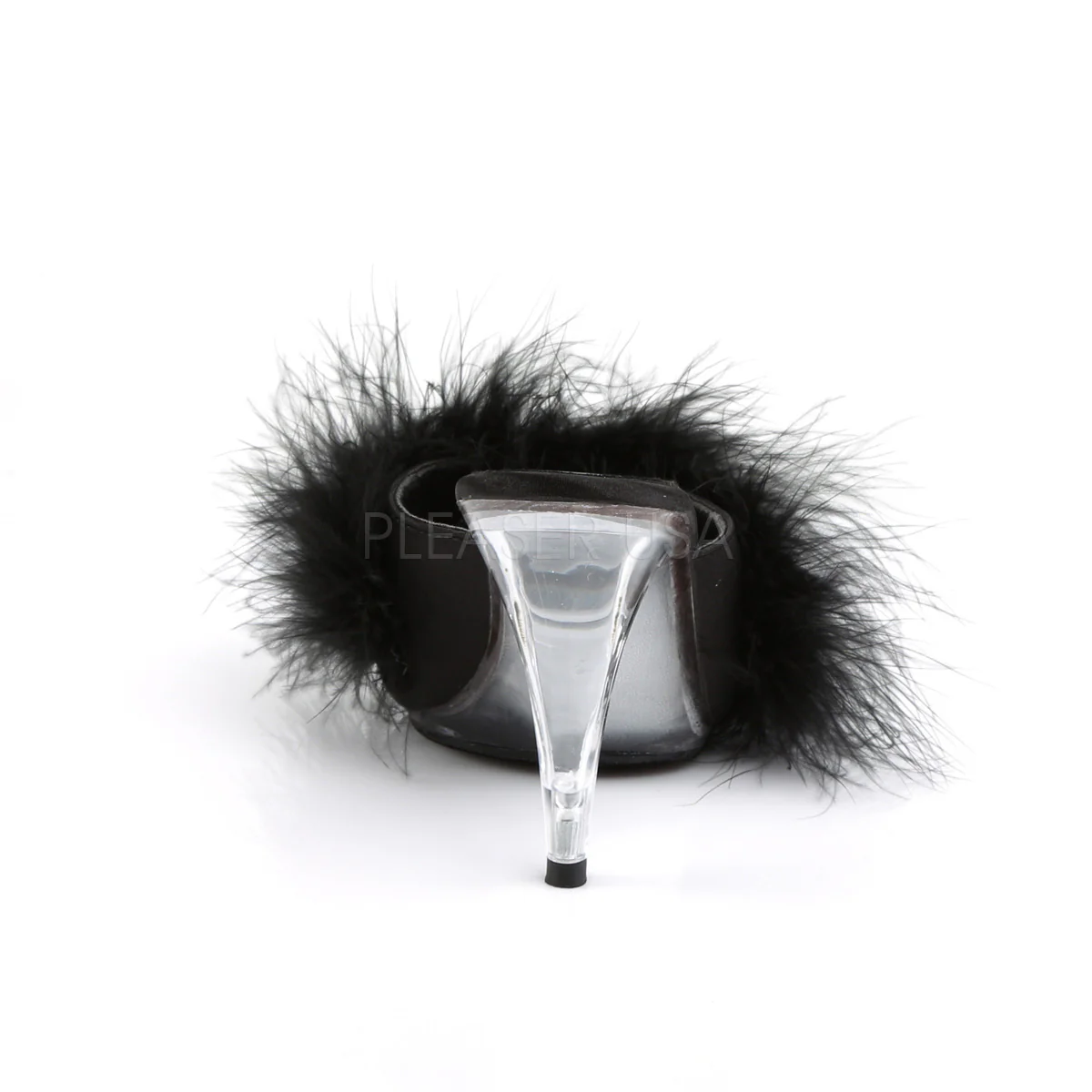 CARESS-401F  Black Satin-Fur/Clear - Image 4