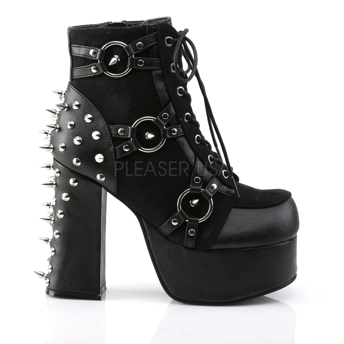CHARADE-100  Black Vegan Leather-Suede - Image 5
