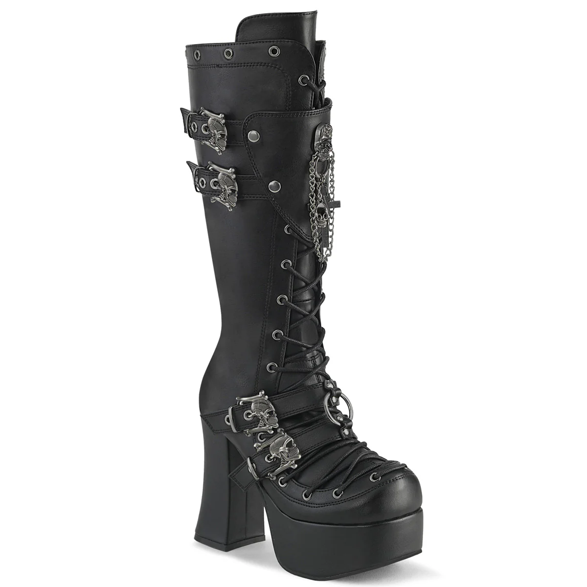 CHARADE-230  Black Vegan Leather