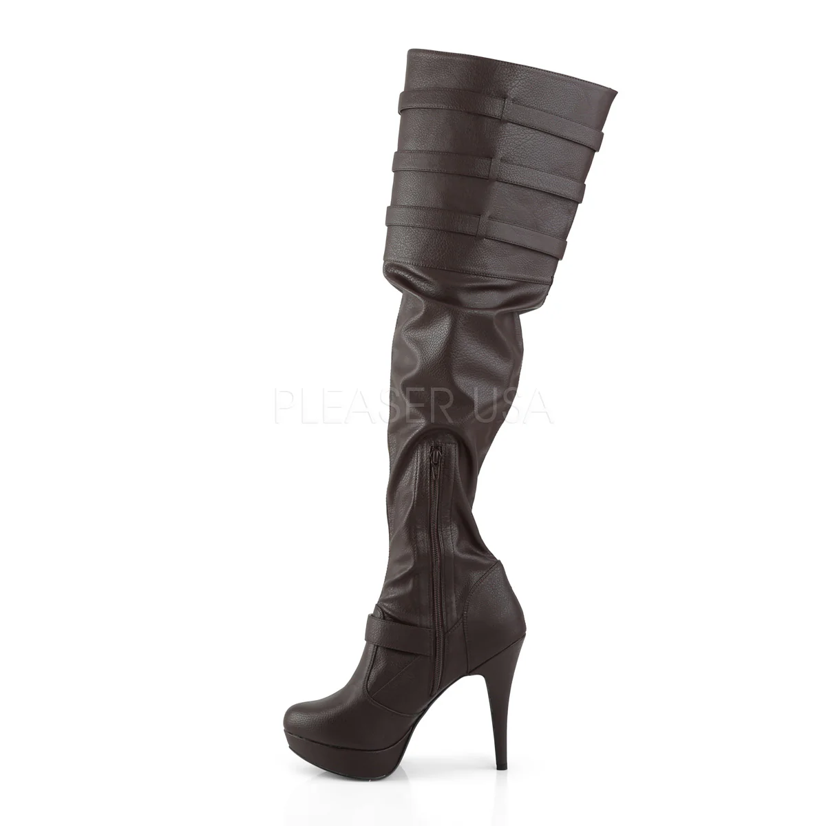 CHLOE-308 Brown Faux Leather - Image 3
