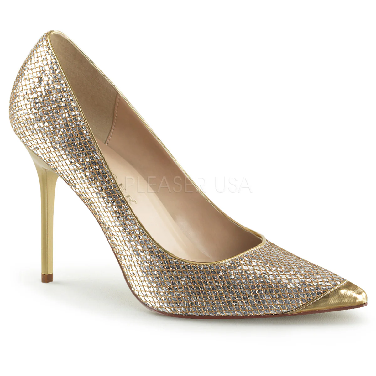 CLASSIQUE-20 Gold Glittery Lame Fabric
