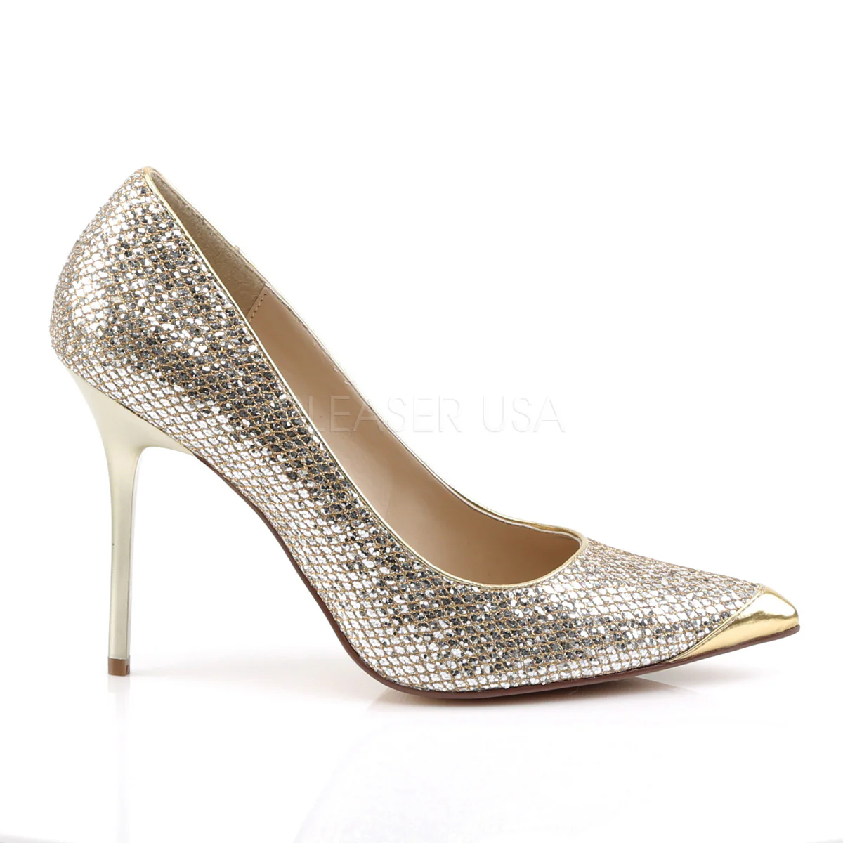 CLASSIQUE-20 Gold Glittery Lame Fabric - Image 5
