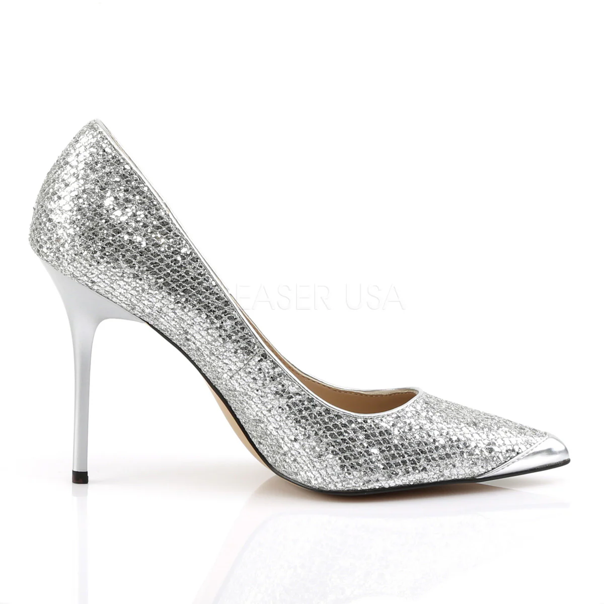 CLASSIQUE-20  Silver Glittery Lame Fabric - Image 5