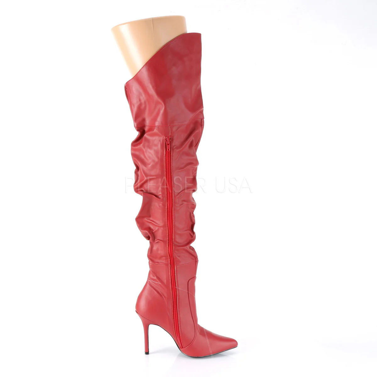 CLASSIQUE-3011  Red Faux Leather - Image 5