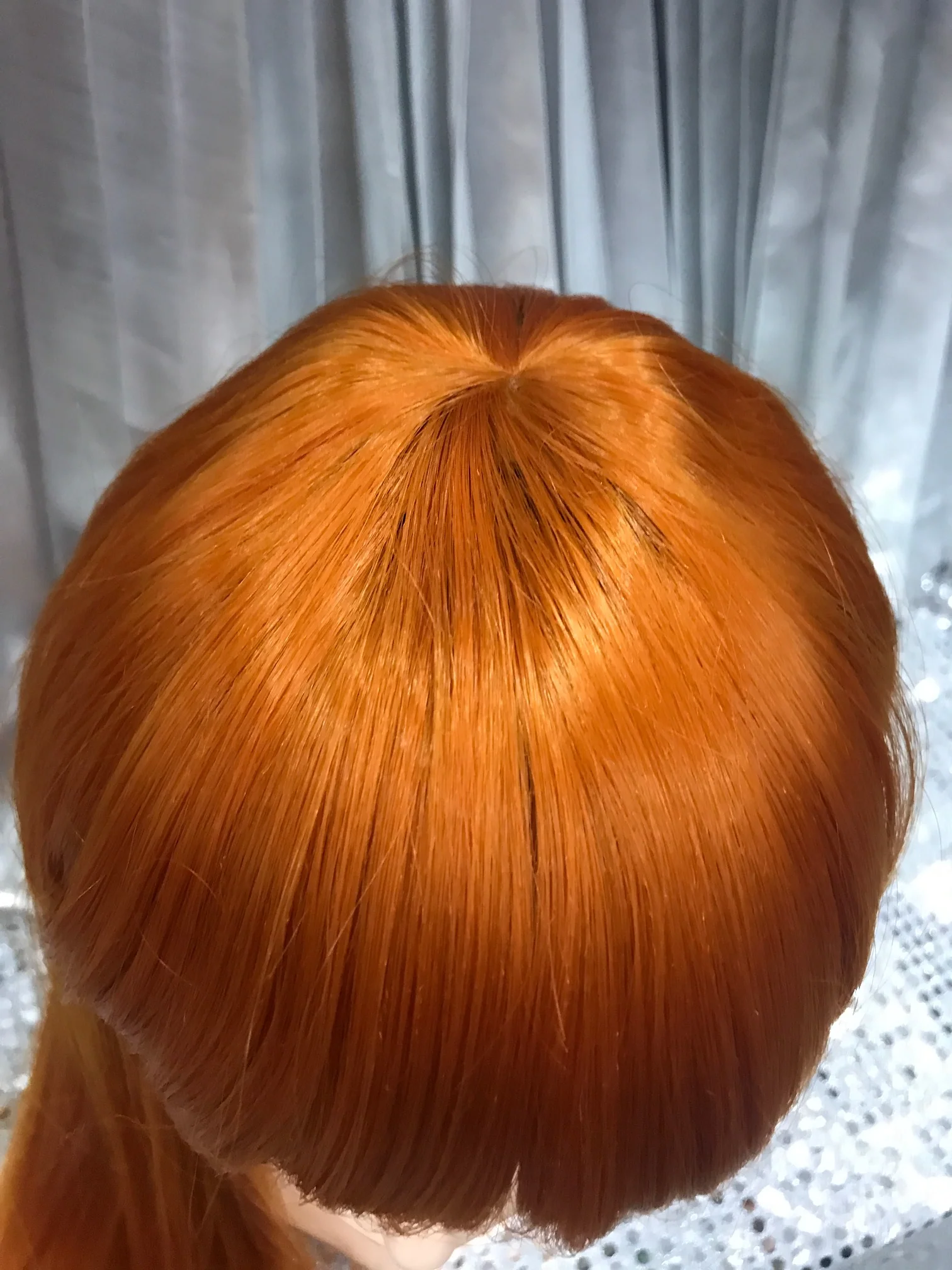 Copper 24" Heat Resistant Straight Wig With Blunt Fringe - Image 3