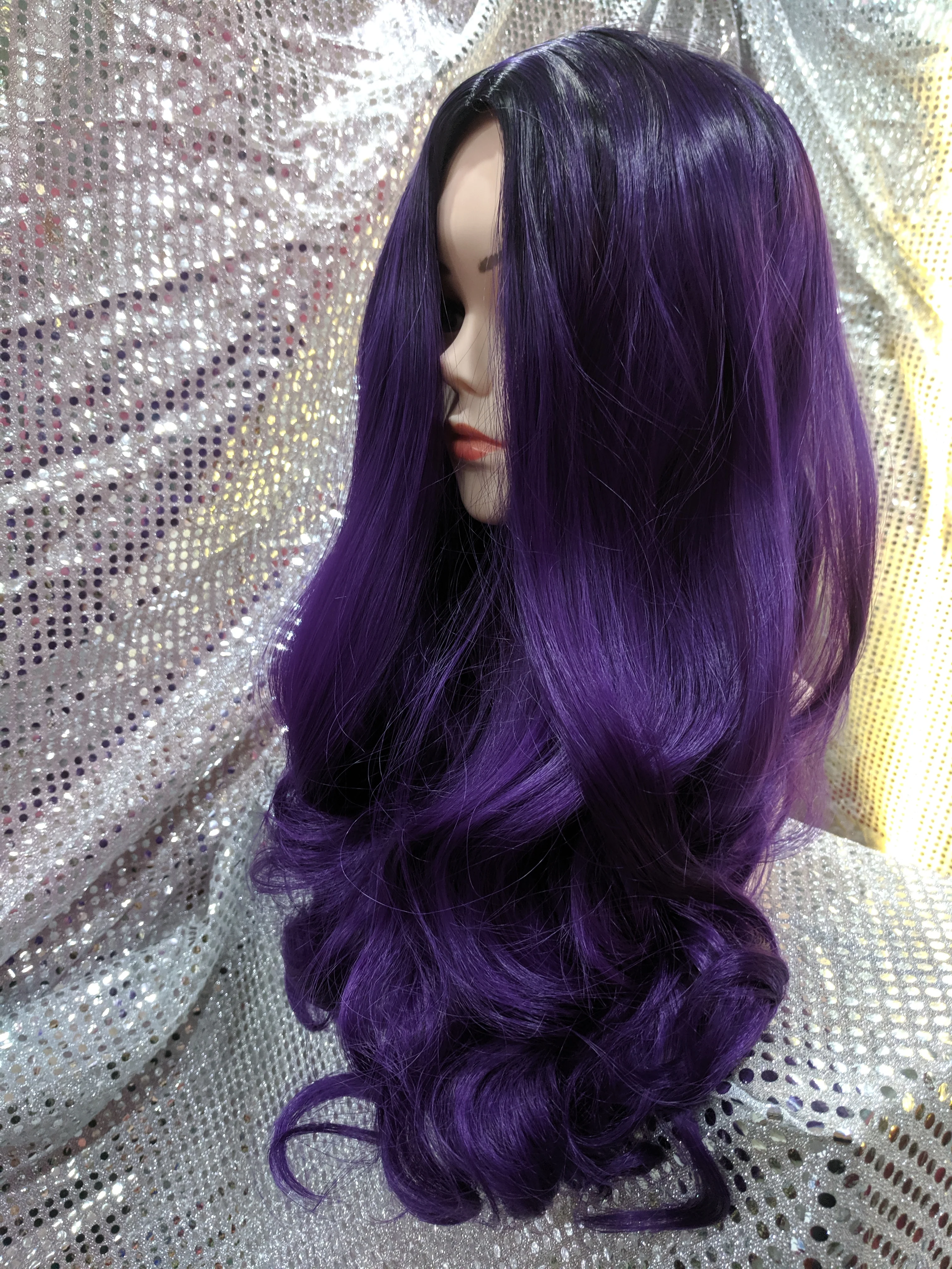 Purple Ombre 22" Wavy Heat Resistant Wig