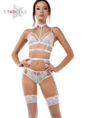 Starline Ms. Rebel 3 Piece Lace Bralette and Garter Set SL6051 - Image 10