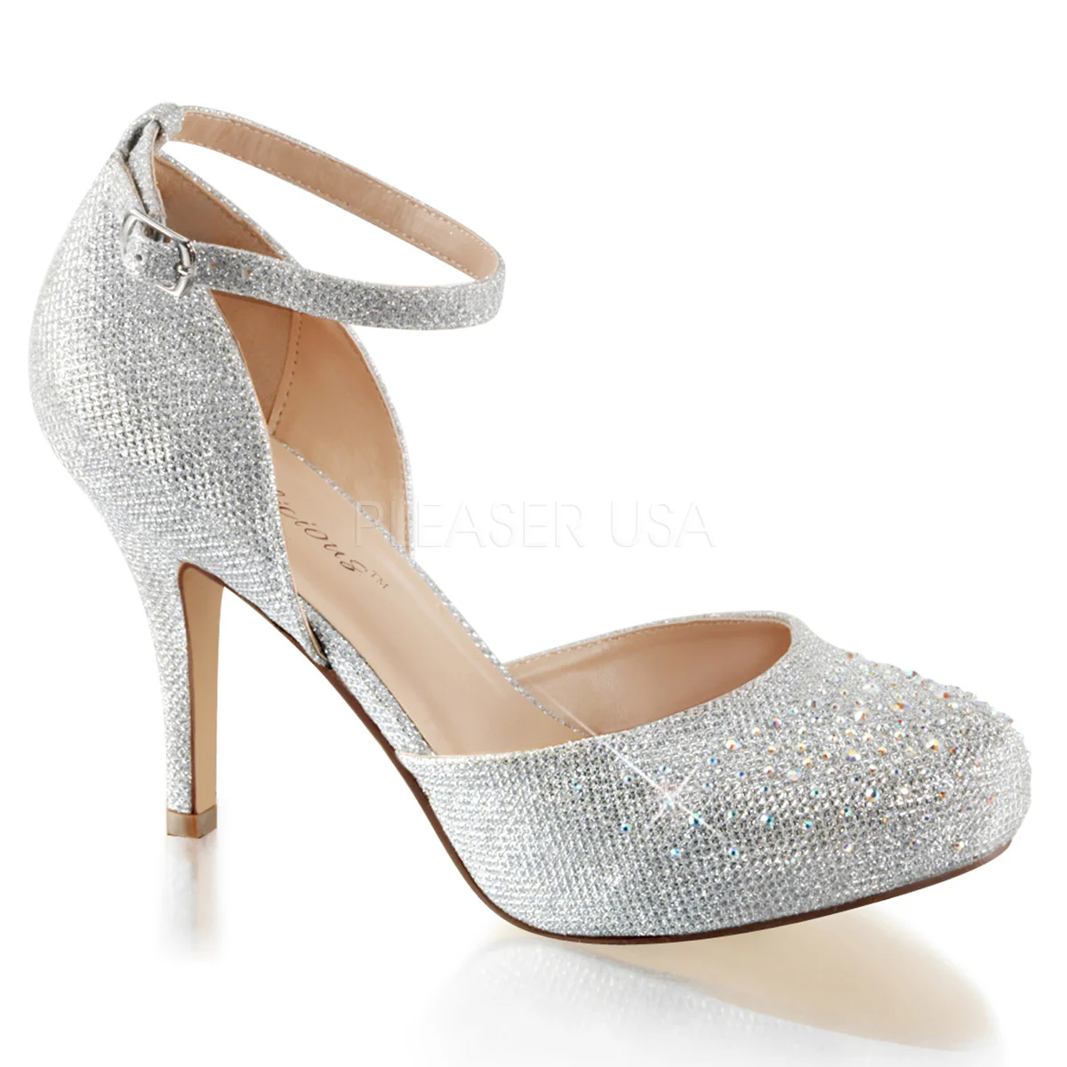 COVET-03 Silver Glitter Mesh Fabric