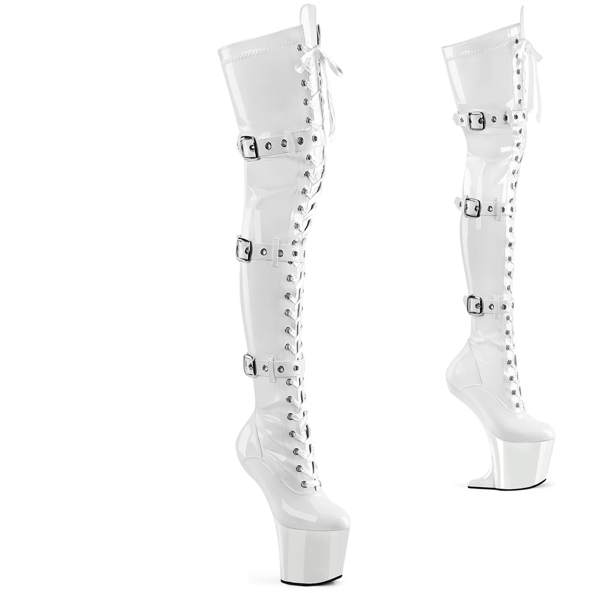 CRAZE-3028  White Stretch Patent/White