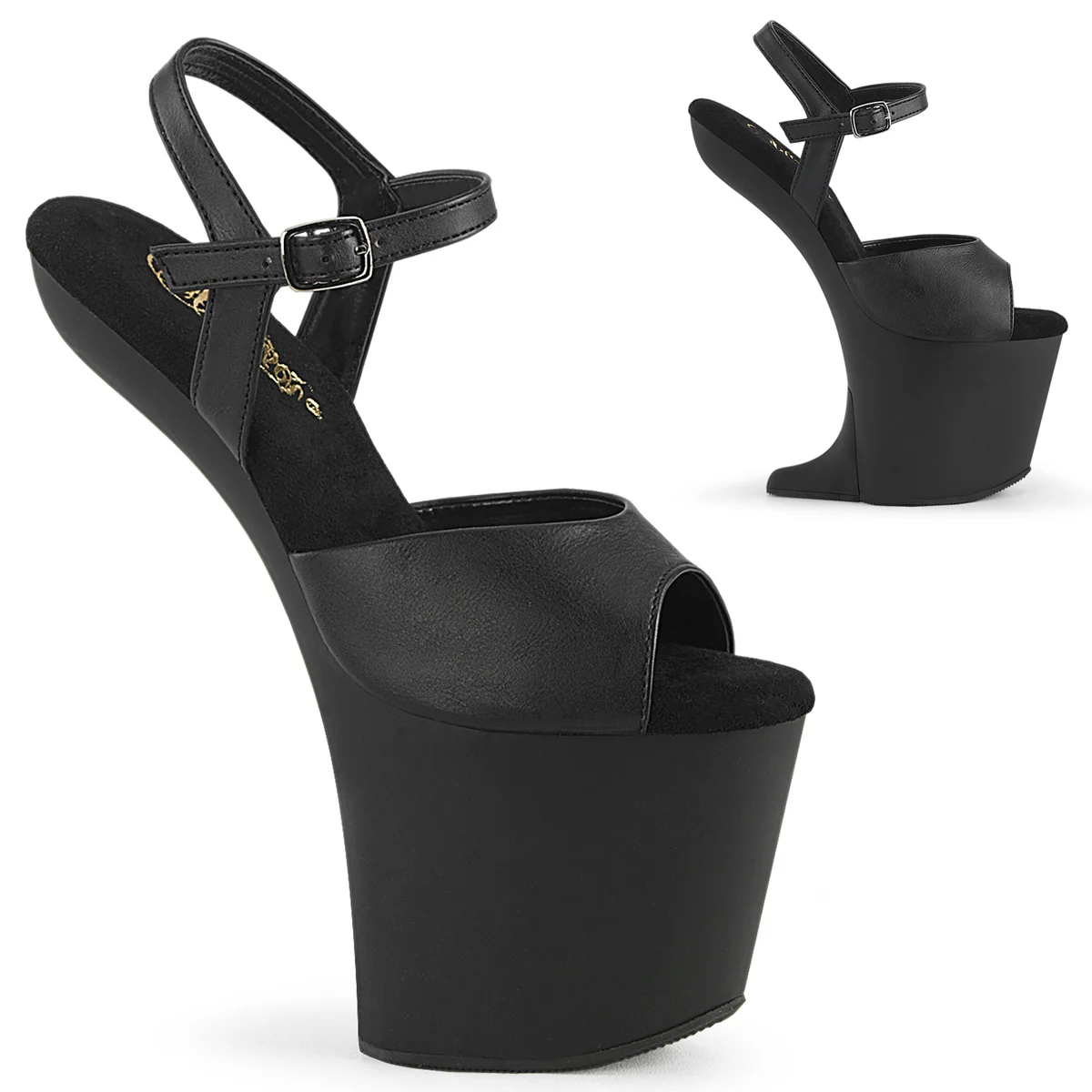 CRAZE-809 Black Faux Leather/Black Matte