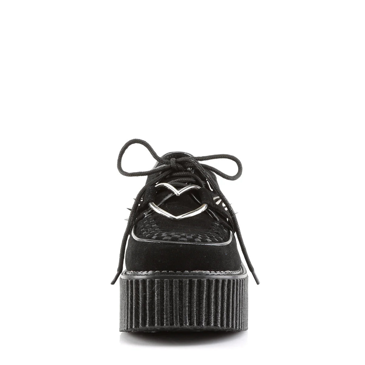 CREEPER-206  Black Vegan Suede-Vegan Leather - Image 2