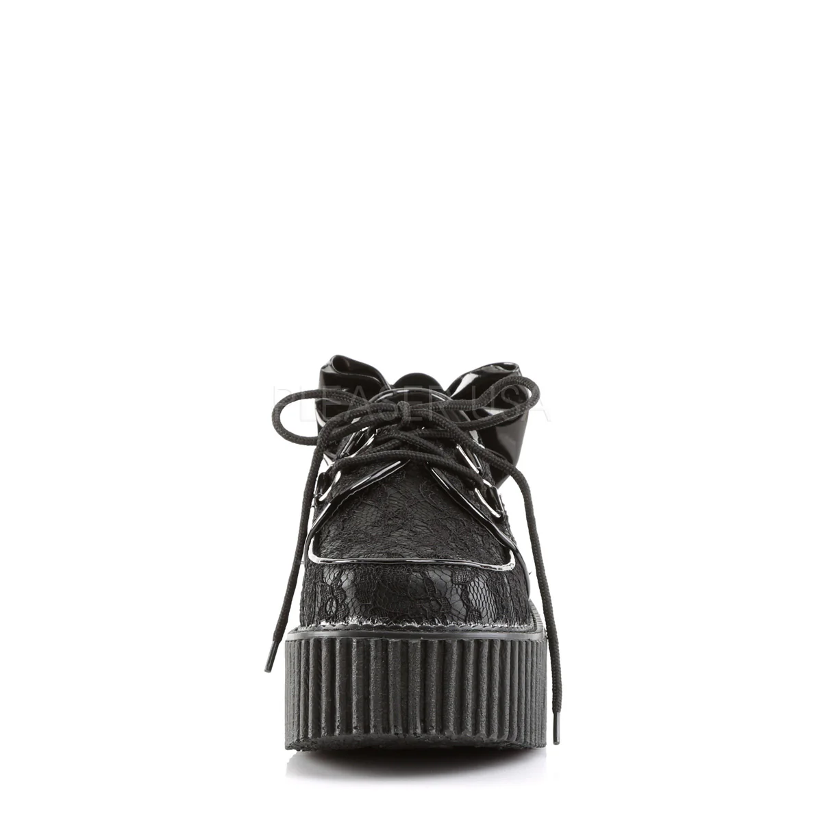 CREEPER-212  Black Vegan Leather-Lace - Image 2
