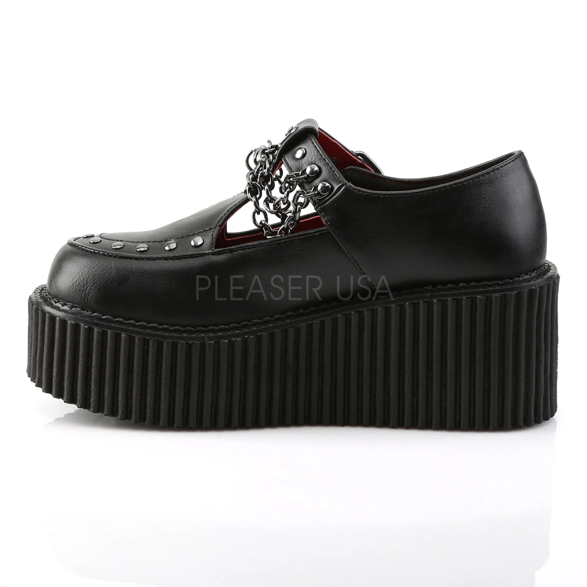 CREEPER-215 Black Vegan Leather - Image 3