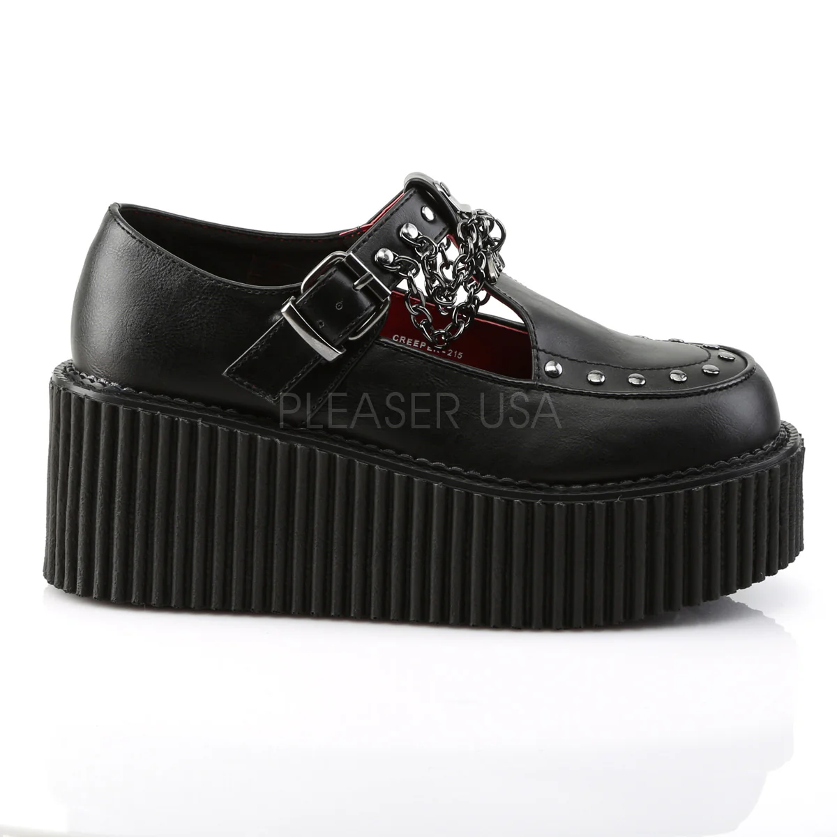 CREEPER-215 Black Vegan Leather - Image 5