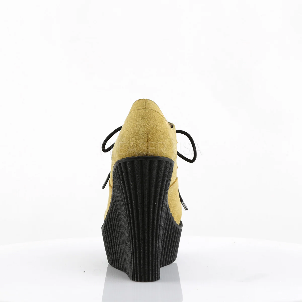 CREEPER-304  Mustard Vegan Suede-Leopard Printed Ponly Hair - Image 4