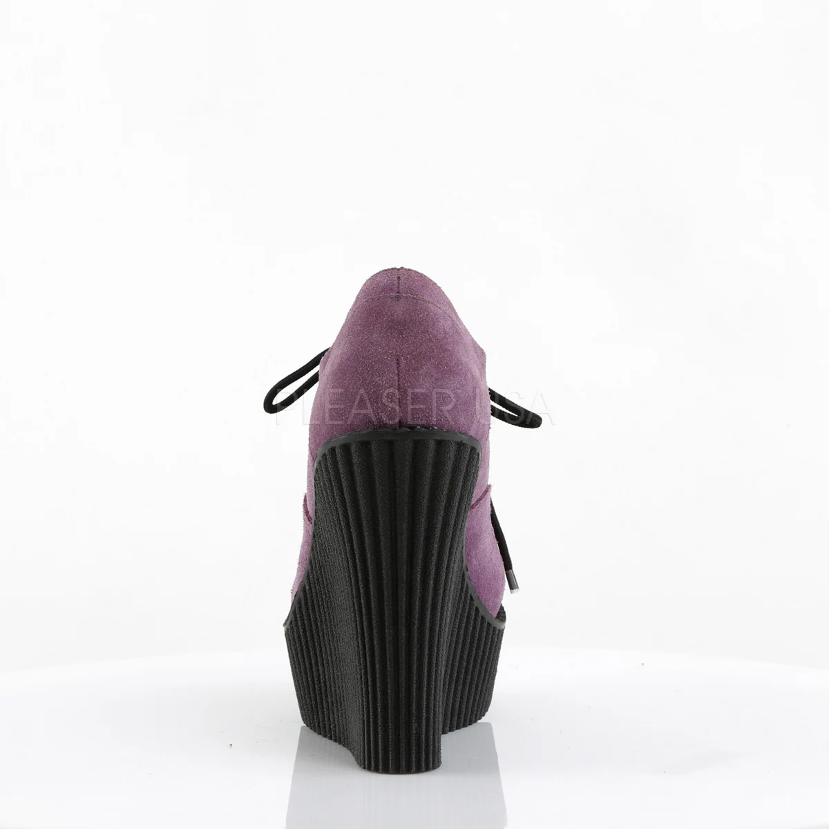 CREEPER-304 Purple Vegan Suede-Leopard Printed Pony Hair - Image 4