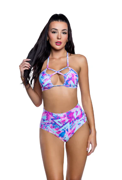 Criss-Cross Top - JR276 Neon Multi - Image 3
