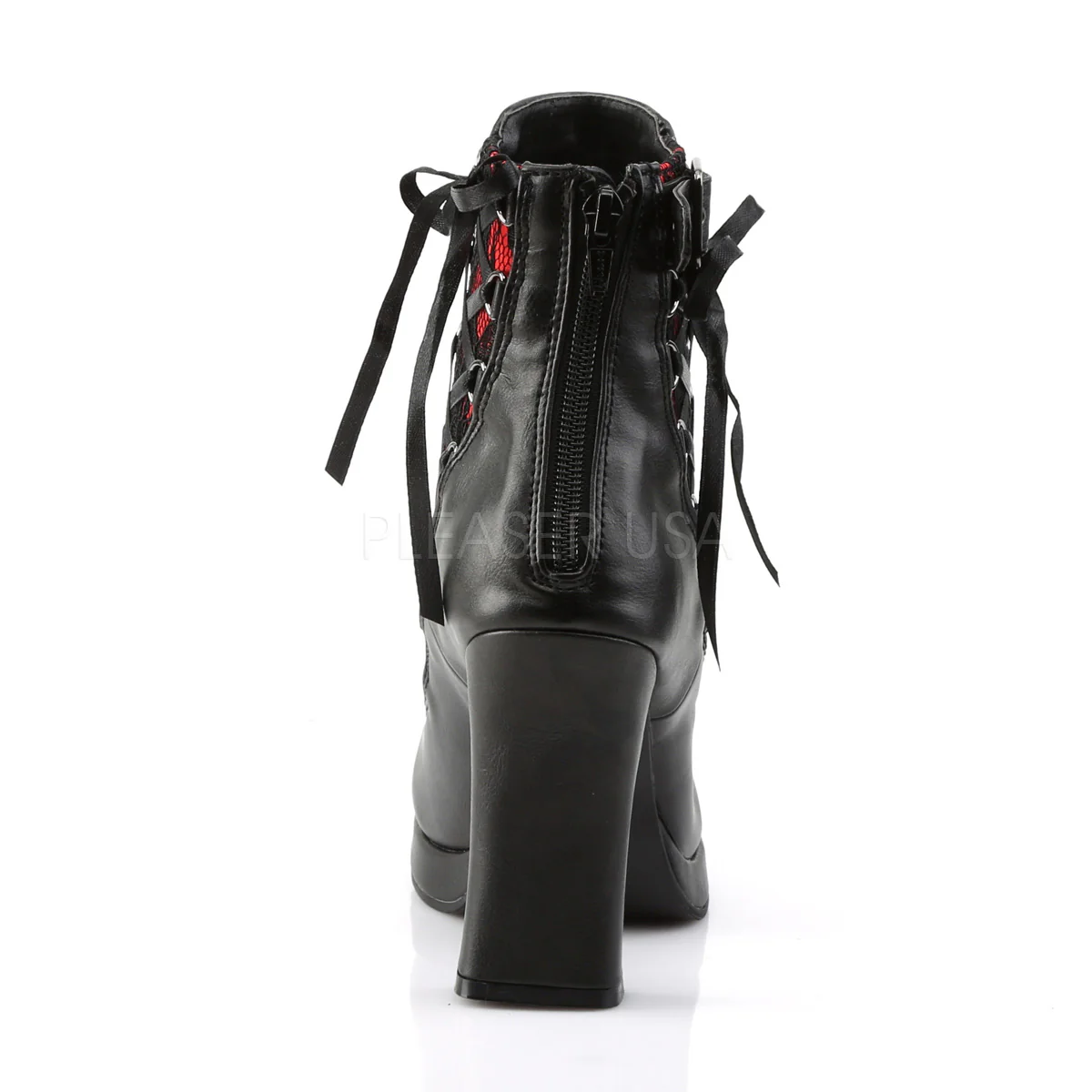 CRYPTO-51  Black-Red Lace Vegan Leather - Image 4