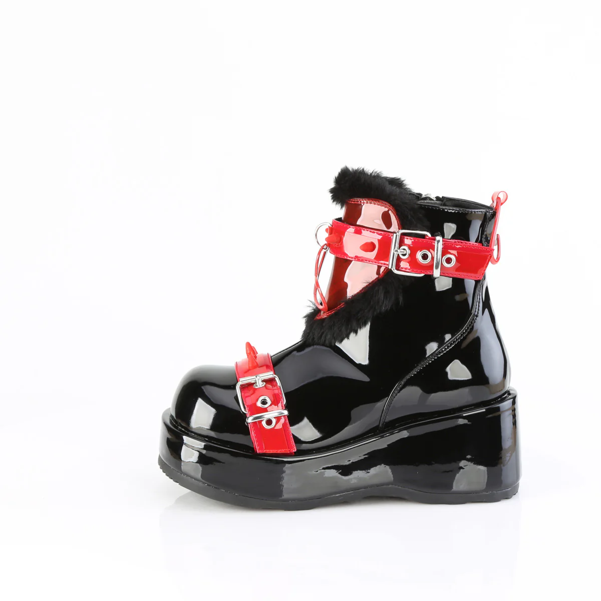 CUBBY-57 Black Patent-Red PVC - Image 3