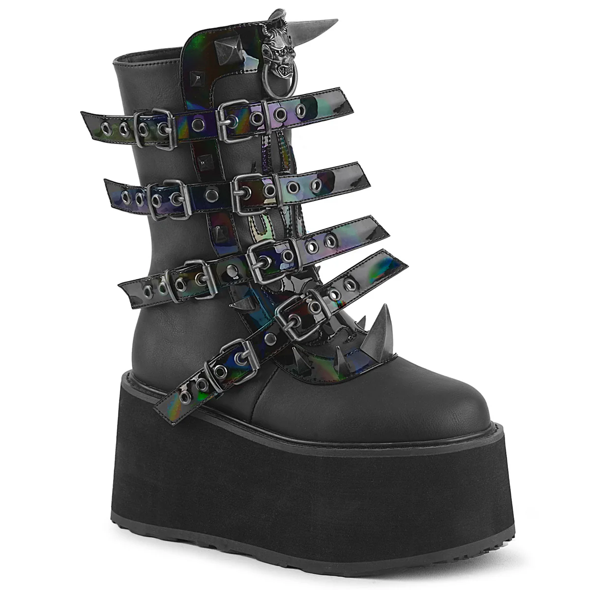 DAMNED-156 Black Vegan Leather