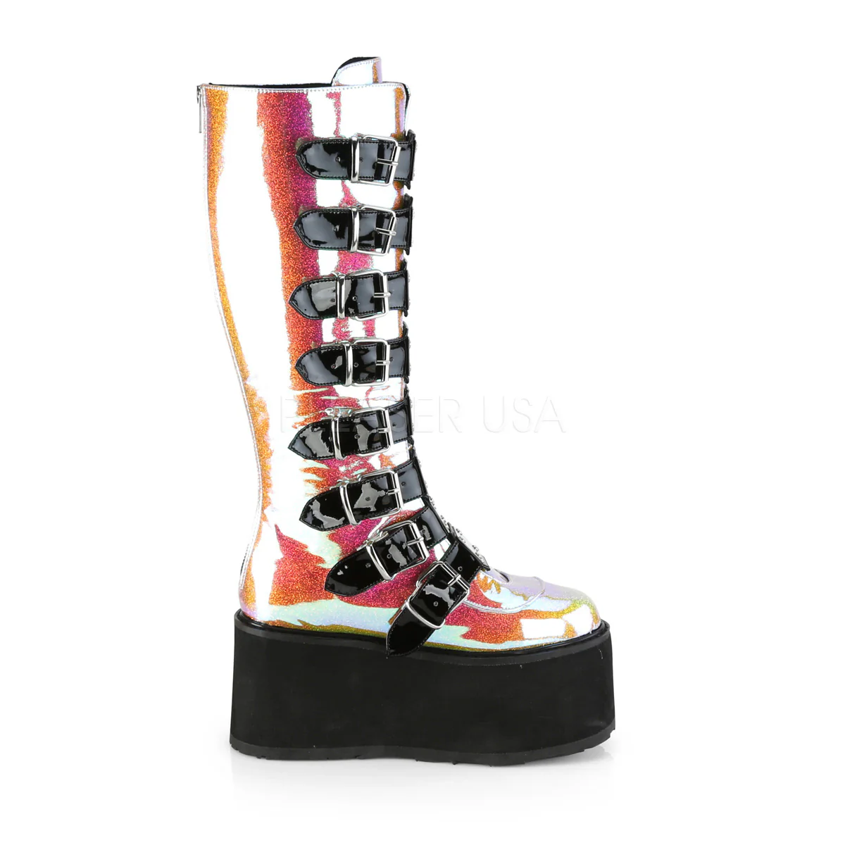 DAMNED-318  Pink Shifting Glitter Vegan Leather - Image 5