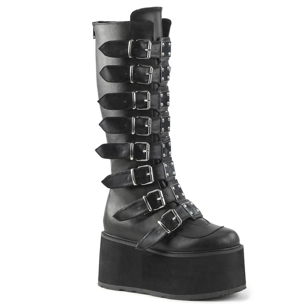 DAMNED-318  Black Vegan Leather
