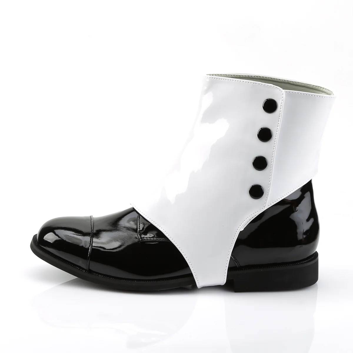 DAPPER-06  Black Patent Boot W/2 Detachable Spats - Image 3