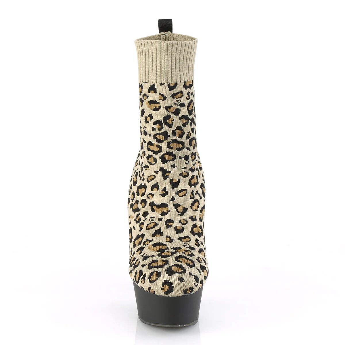DELIGHT-1002LP Tan Str. Leopard Print Fabric/Black Matte - Image 2