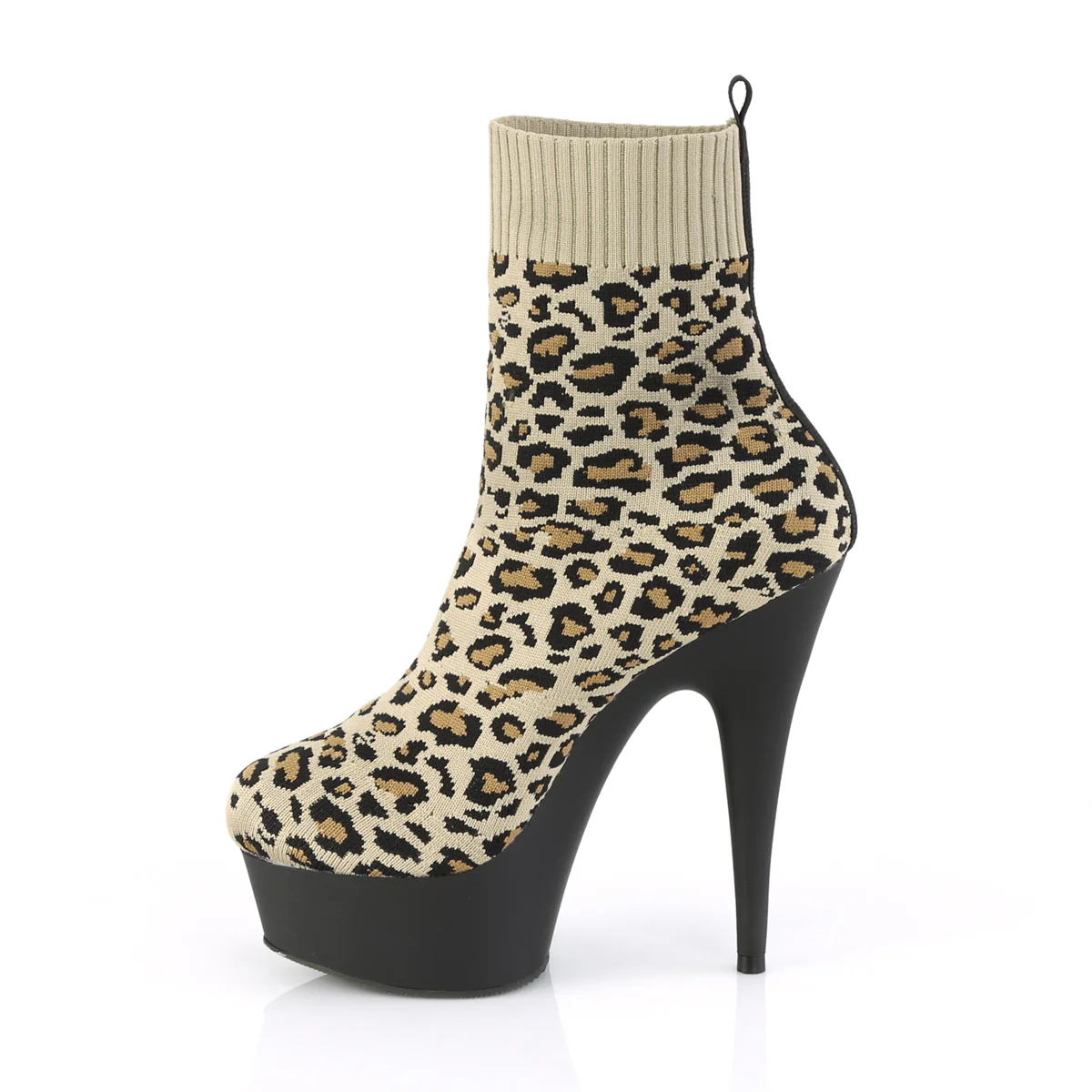 DELIGHT-1002LP Tan Str. Leopard Print Fabric/Black Matte - Image 3