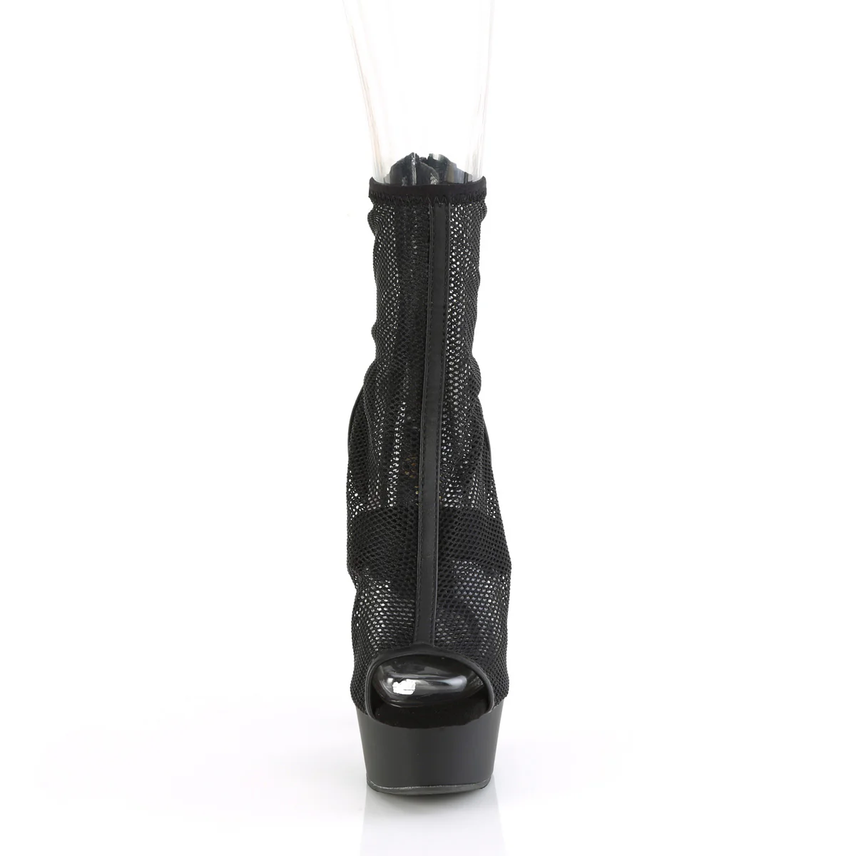 DELIGHT-1006  Black Faux Leather-Mesh/Black Matte - Image 2