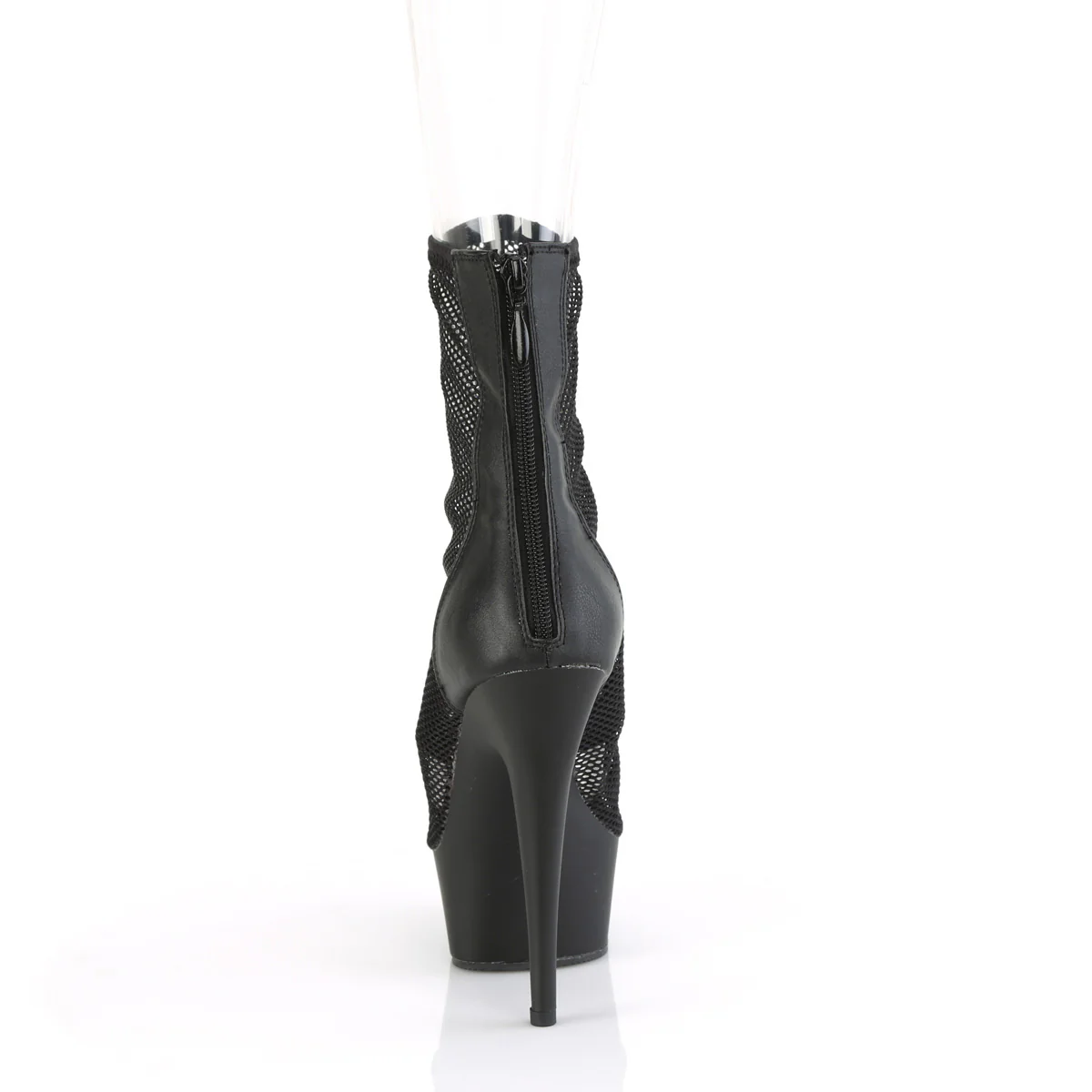 DELIGHT-1006  Black Faux Leather-Mesh/Black Matte - Image 4