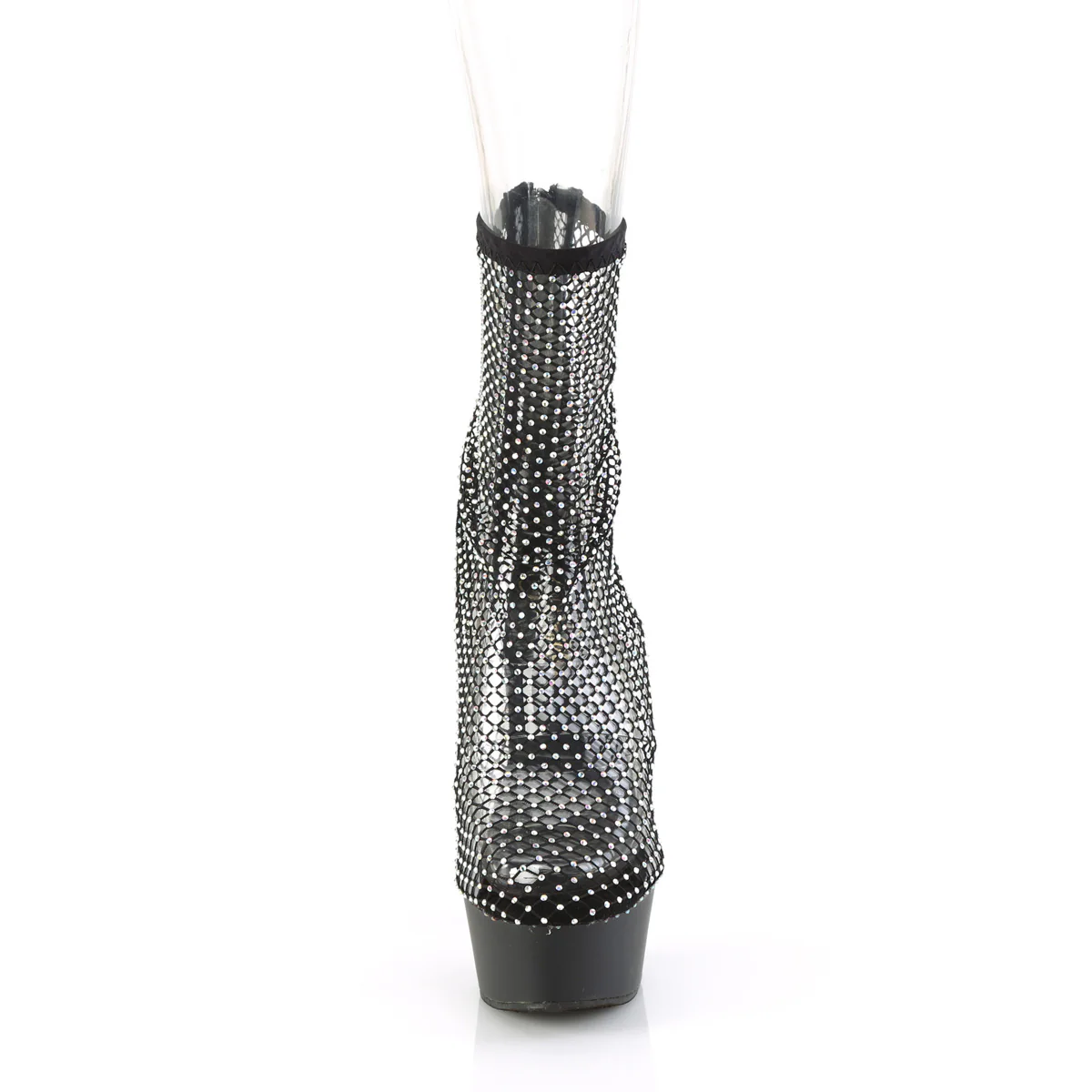 DELIGHT-1009 Black Faux Suede-RS Mesh/Black Matte - Image 2