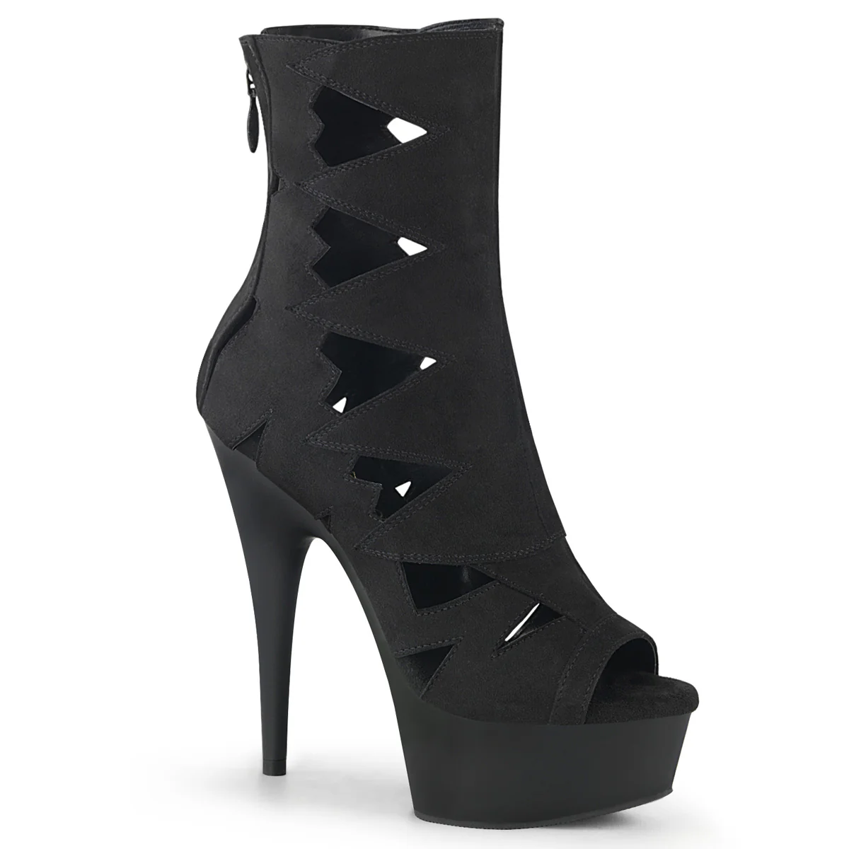 DELIGHT-1014 Black Faux Leather/Black Matte