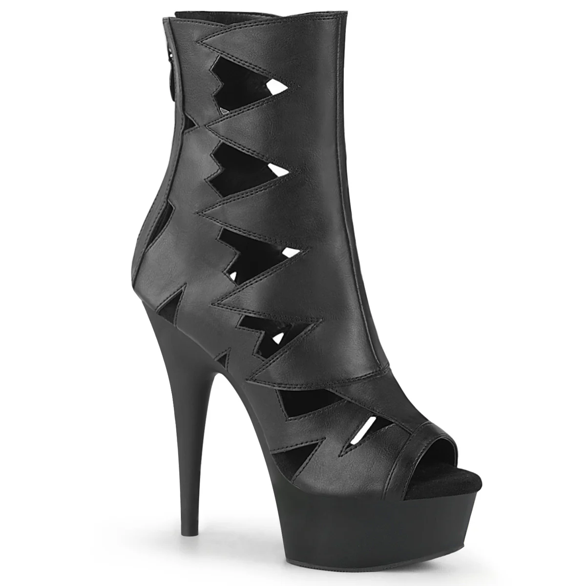 DELIGHT-1014 Black Faux Leather/Black Matte
