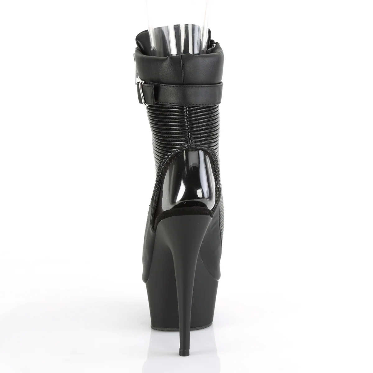 DELIGHT-1016-1  Black Faux Leather/Black Matte - Image 4
