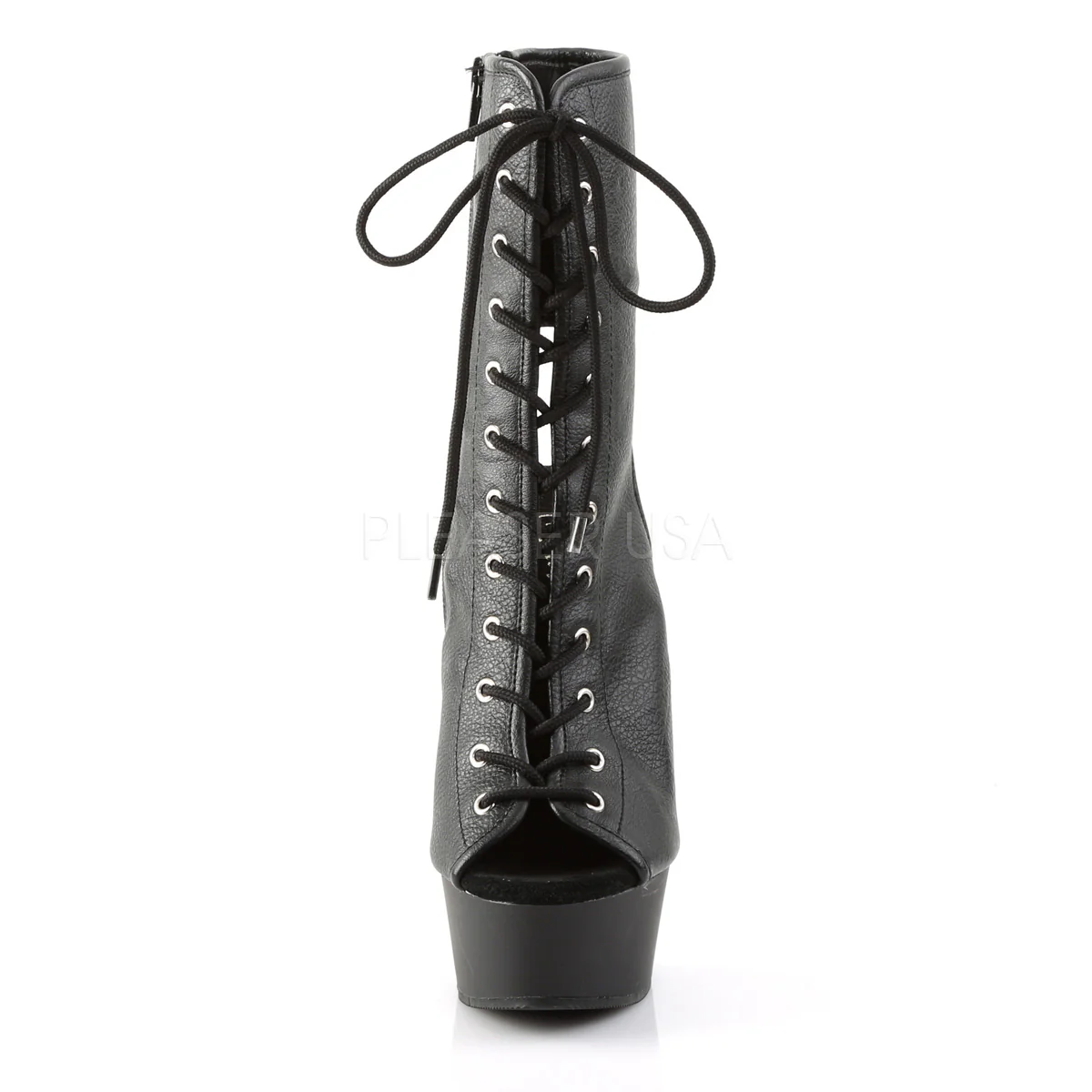 DELIGHT-1016  Black Faux Leather/Black Matte - Image 2