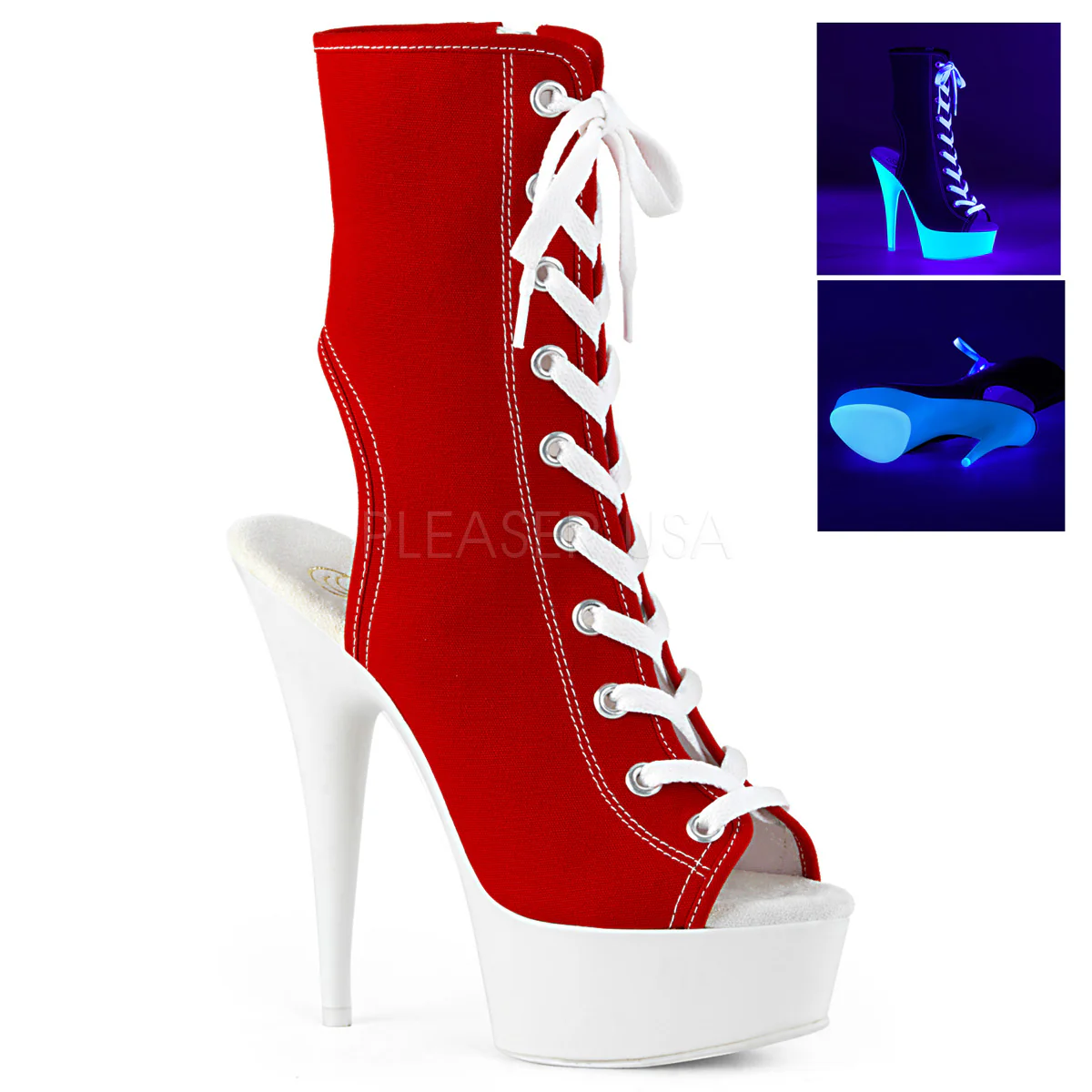 DELIGHT-1016SK  Red Canvas/Neon White