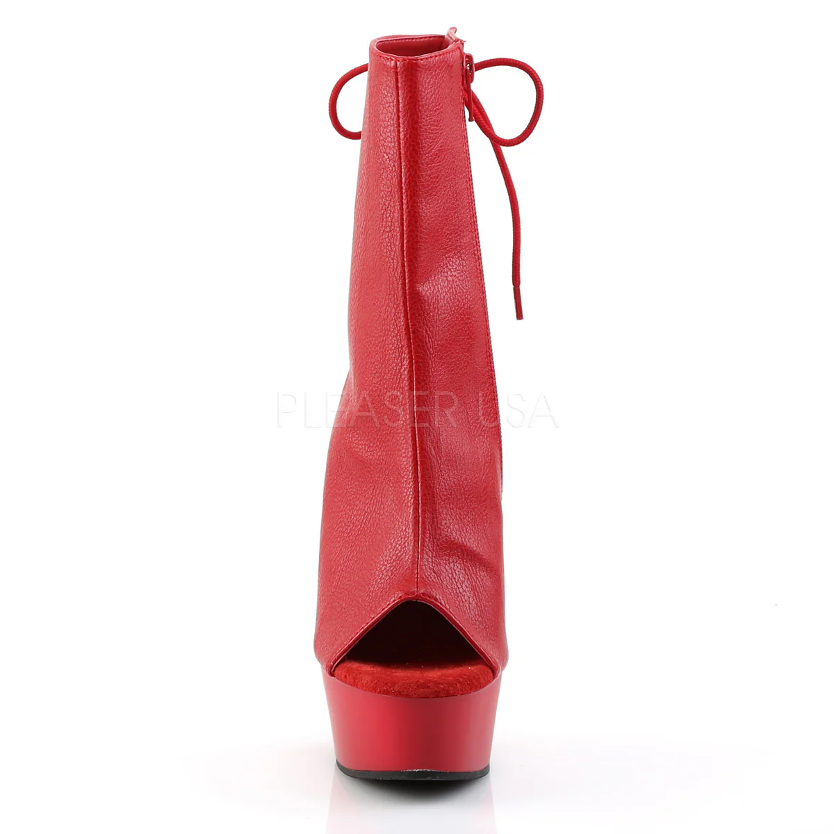 DELIGHT-1018 Red Faux Leather/Red - Image 2