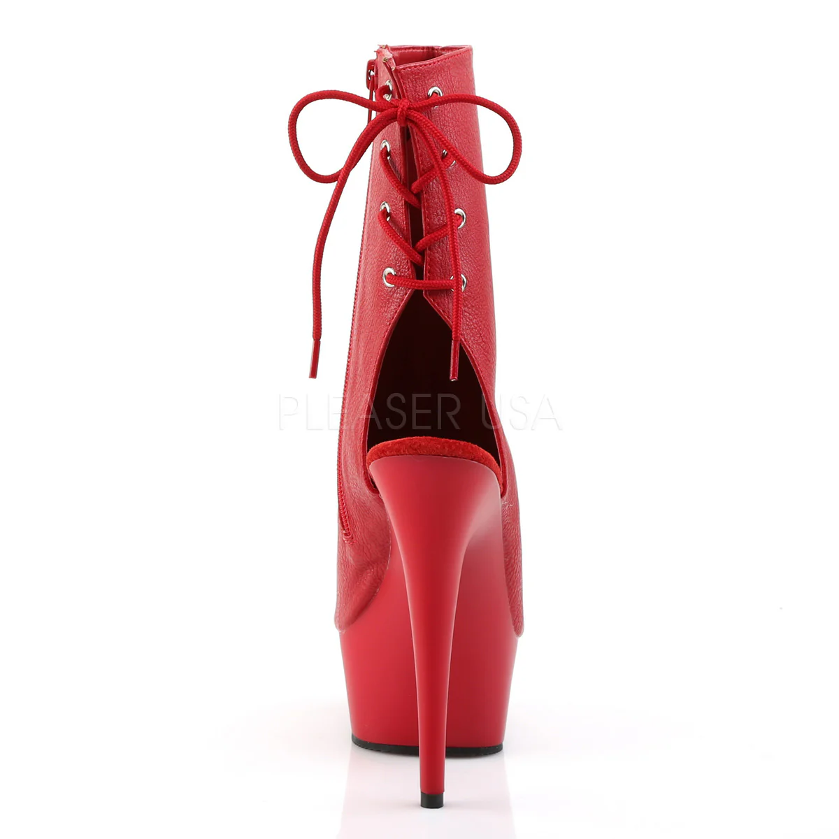 DELIGHT-1018 Red Faux Leather/Red - Image 4