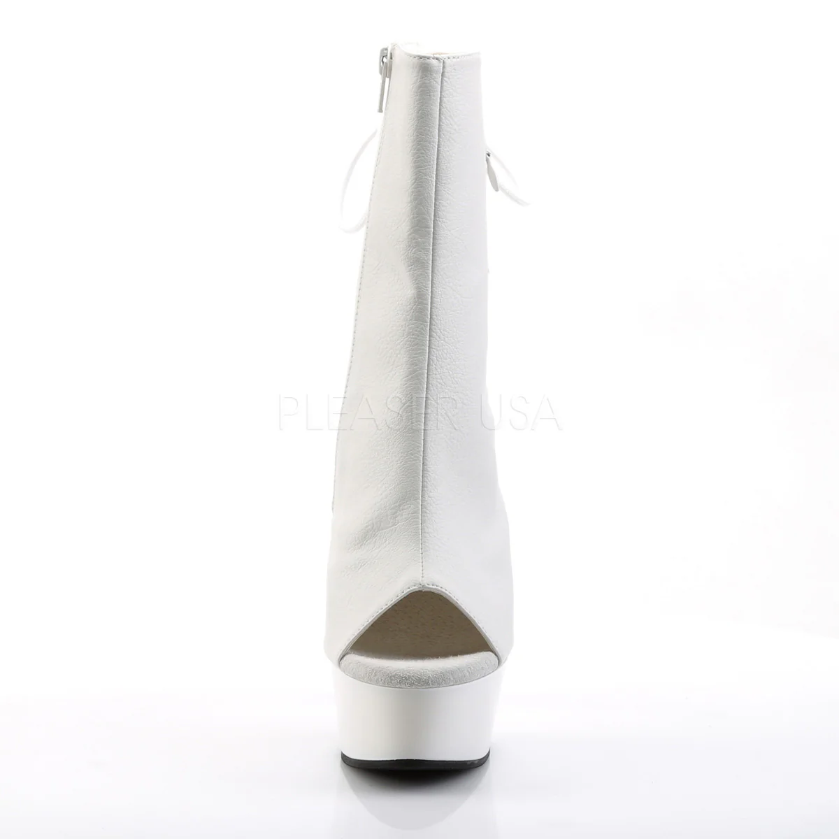 DELIGHT-1018  White Faux Leather/White - Image 2